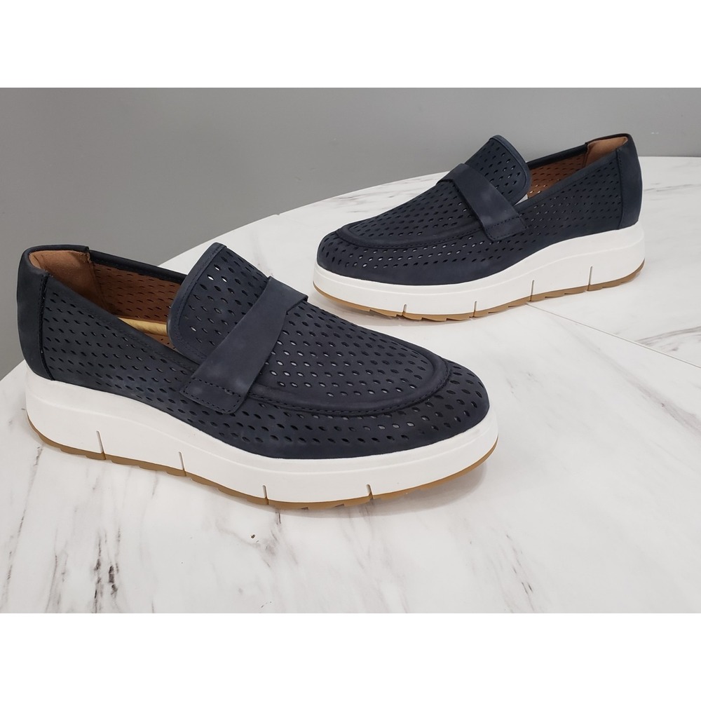 NEW NO BOX SZ 11 Clarks Womens Loriini Edge Navy Nubuck 26181448 Platform‎